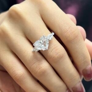 5 Carat Heart-shaped Lab Diamond Ring-In 18K White Gold